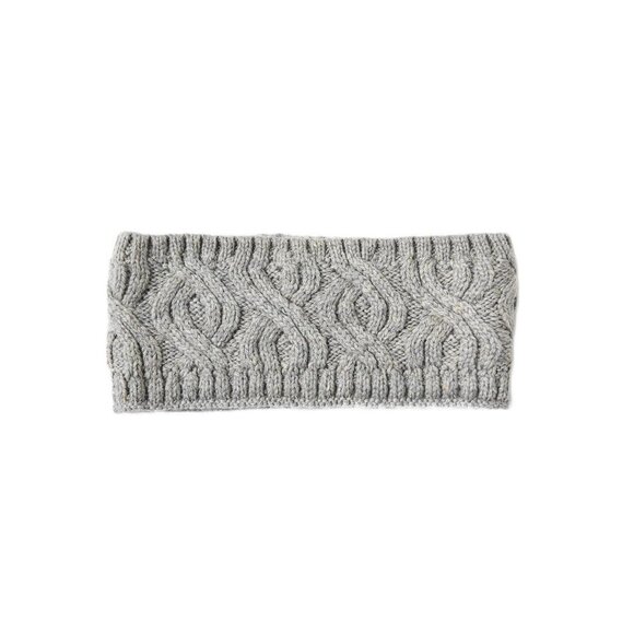ECHO Womens Grey Cable Knit Wool Winter Headband